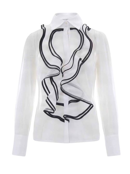 Camicia in georgette con rouches Elisabetta Franchi | CA21067E2309